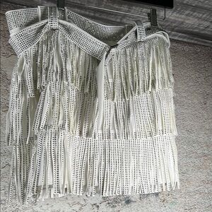 White Skirt/skort  with Bling  Dots by Nylon Apparel size 1X   Bling new A523